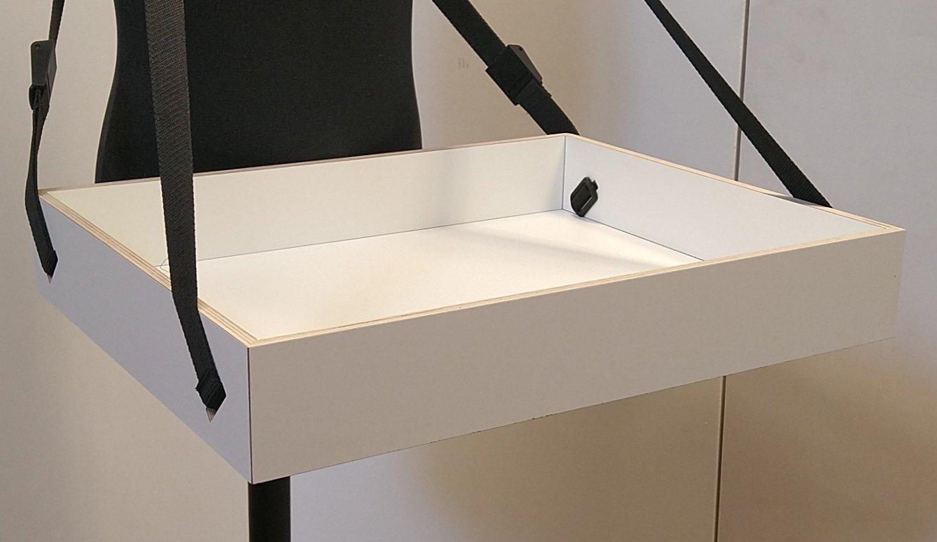 Standaard formaat hoge buikbak, wit hpl